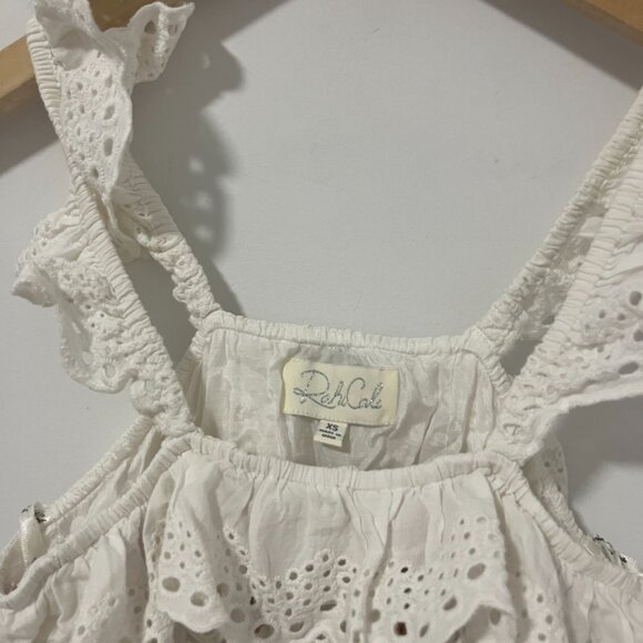 Rahi Cali White Eyelet Cutout Cropped Tank Size XS - Picture 3 of 6